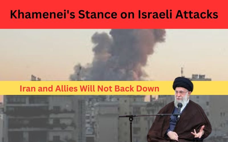 Khamenei's stance on Israeli attacks during a national address."