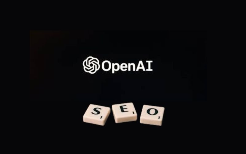 OpenAI logo displayed alongside the ChatGPT search engine interface on a digital device.