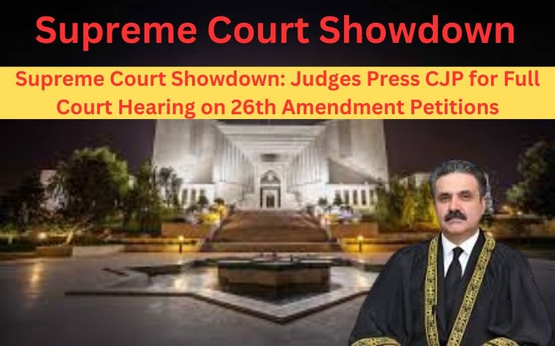 Pakistan Supreme Court judges request full court hearing on 26th Amendment from Chief Justice Afridi.