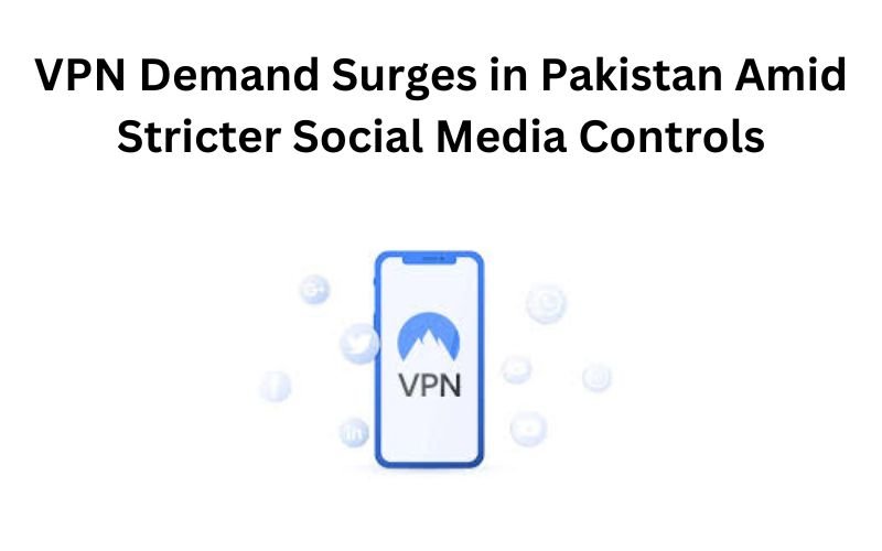 A person using a smartphone with a VPN app to access restricted social media platforms in Pakistan.